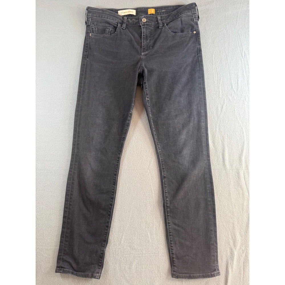 Pilcro and the Letterpress Stet Slim Straight Jeans Black Size 31 Dark Knight